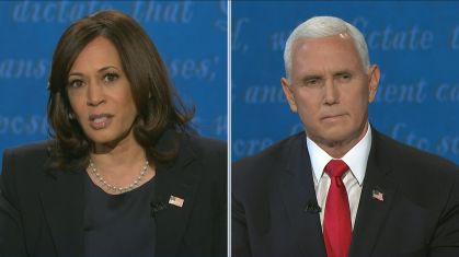 Kamala Harris e Mike Pence em debate vice-presidencial