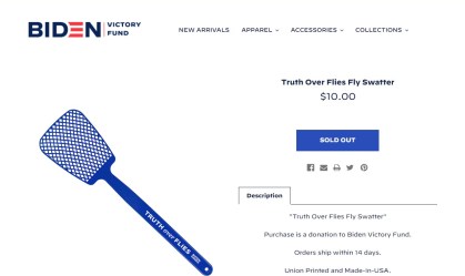 Campanha de Biden vende mata-mosca após inseto pousar na cabeça de Mike Pence