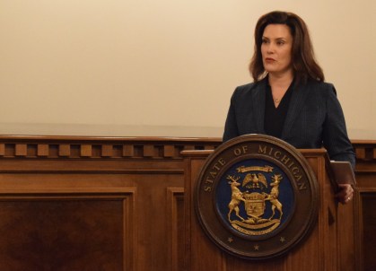 A governadora de Michigan, a democrata Gretchen Whitmer