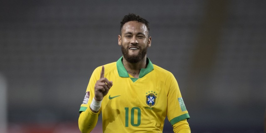 Neymar comemora gol durante a vitória da Seleção Brasileira contra o Peru pelas Eliminatórias da Copa do Mundo de 2022 - 13/10/2020 • Foto: Lucas Figueiredo/CBF