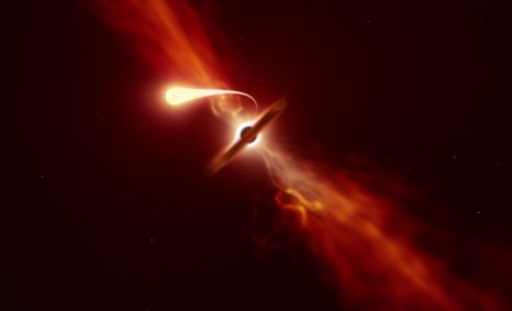 Concepção artística de uma estrela sendo desfeita