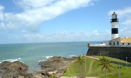 Vista do Farol da Barra, em Salvador