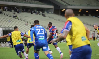 Jogadores do Fortaleza comemoram título de campeão cearense de 2020