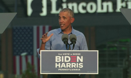 Em discurso na véspera de debate, ex-presidente Barack Obama criticou Trump