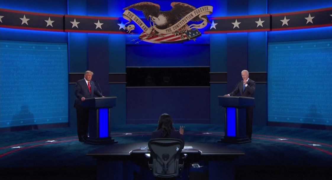 Donald Trump e Joe Biden no último debate entre os dois