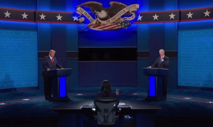Donald Trump e Joe Biden no último debate entre os dois