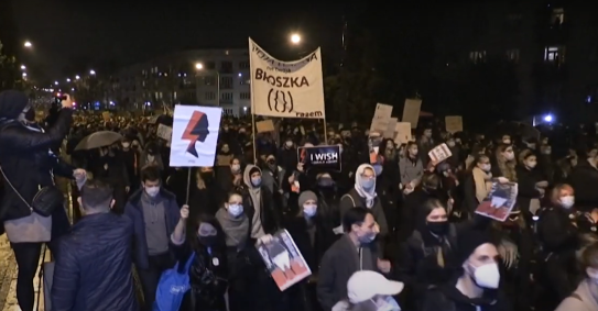 Protestos em Varsóvia, na Polônia