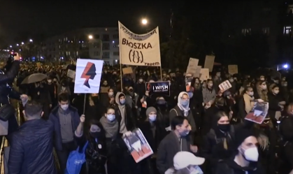 Protestos em Varsóvia, na Polônia