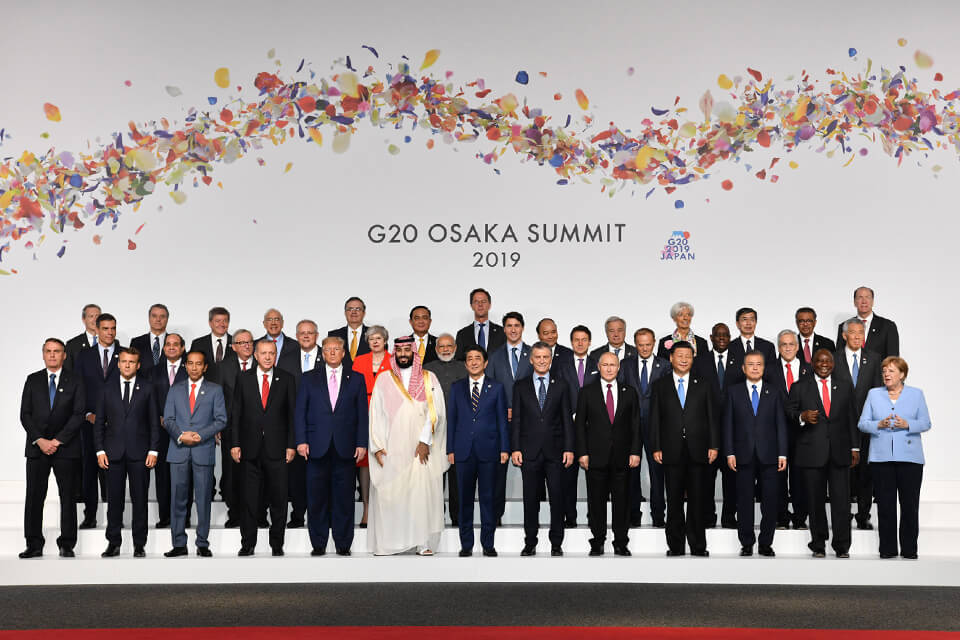 Reunião de líderes do G20 em 2019, em Osaka (Japão)
