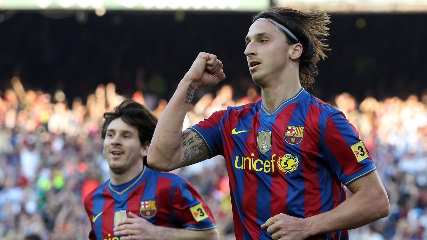 Os jogadores de futebol Lionel Messi e Zlatan Ibrahimovic