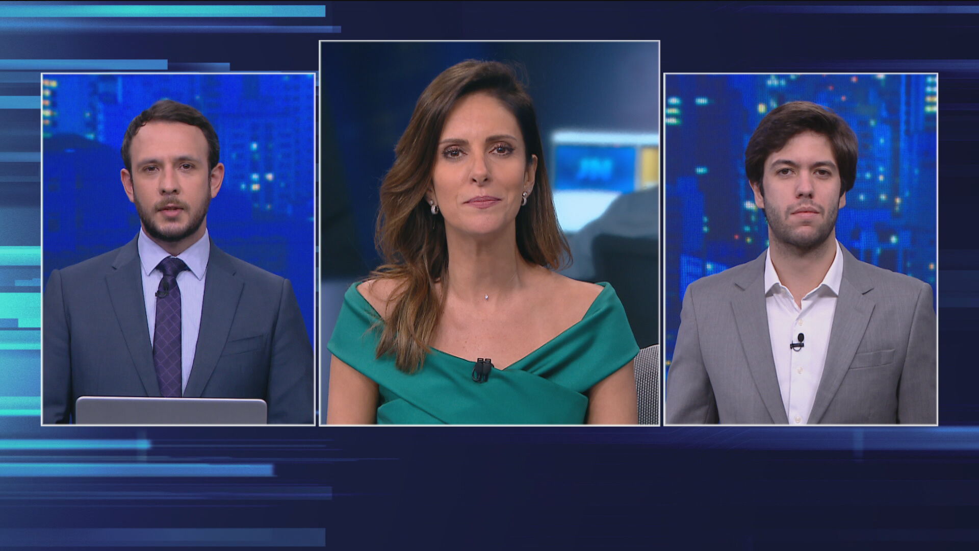 Bruno Salles, Monalisa Perrone e Caio Coppolla durante O Grande Debate (27.out.2