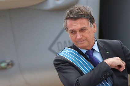 Presidente Jair Bolsonaro durante cerimônia na Base Aérea de Brasília