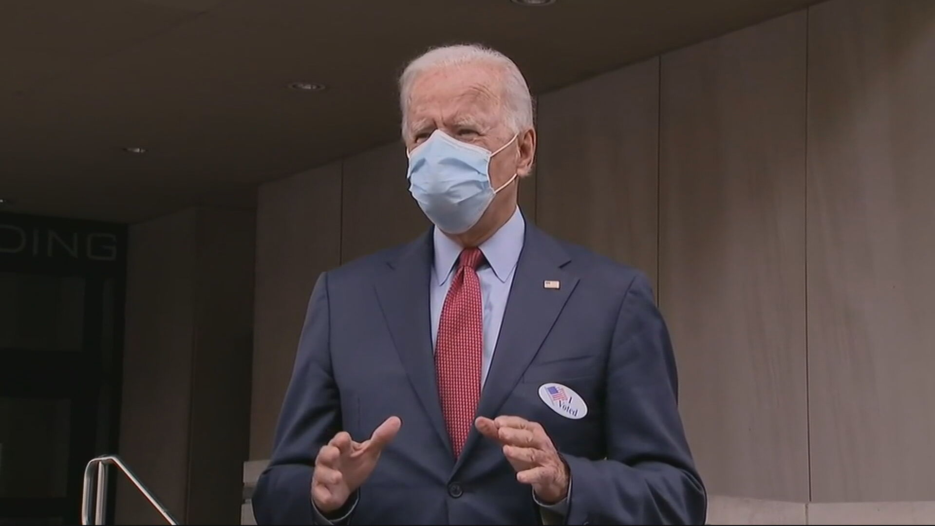 Joe Biden após votar em Delaware