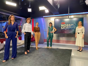 Priscila Cruz e o elenco do CNN Nosso Mundo