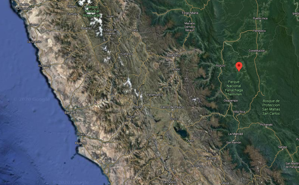 Localização aproximada de terremoto no Peru