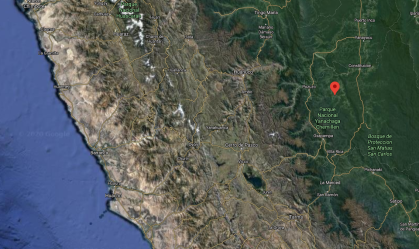 Localização aproximada de terremoto no Peru
