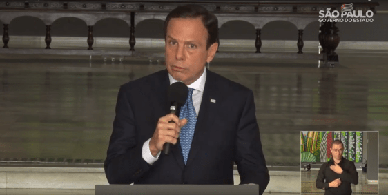 Doria em pronunciamento sobre a crise do novo coronavírus