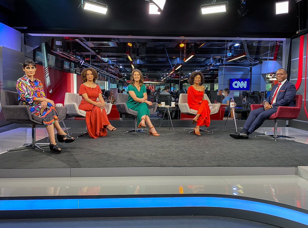 Silvio Almeida e apresentadoras do CNN Nosso Mundo