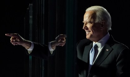 O democrata Joe Biden em discurso em Wilmington