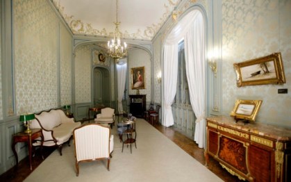 Sala na ala íntima do Palácio das Laranjeiras, no Rio