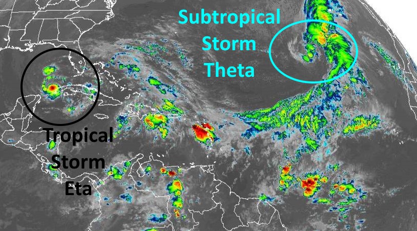 Tempestades Eta e Theta