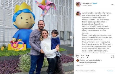 Bebê Kyara Lis foi internada para receber tratamento com Zolgensma