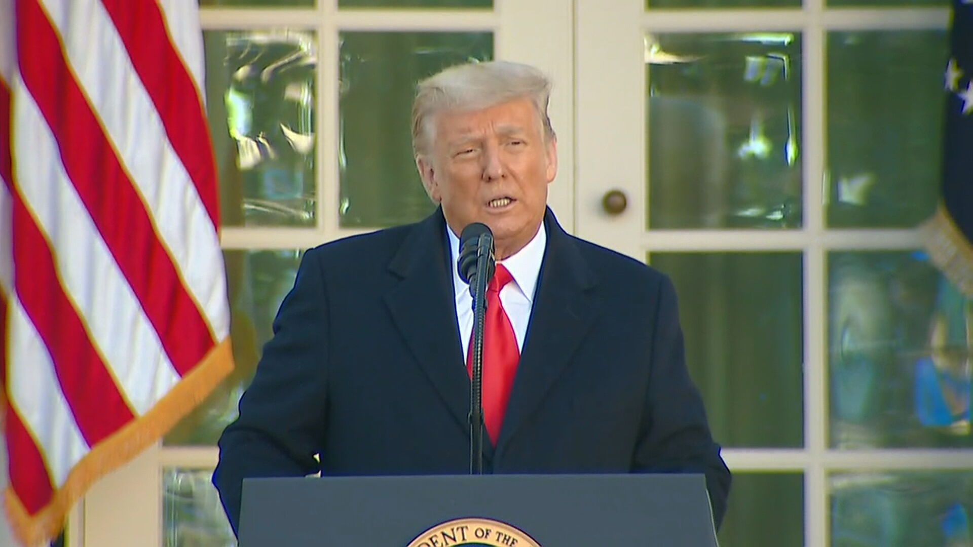 Donald Trump durante cerimônia de Ações de Graças