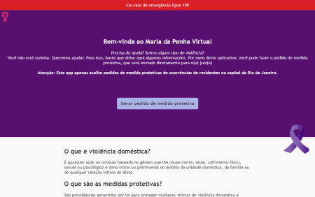 Maria da Pena Virtual permite o pedido de medida protetiva pela internet