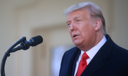 O atual presidente dos EUA, Donald Trump, na Casa Branca