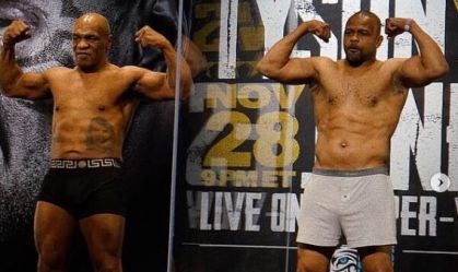 Ambos com mais de 50 anos, Mike Tyson e Roy Jones Jr. empatam em volta ao ringue