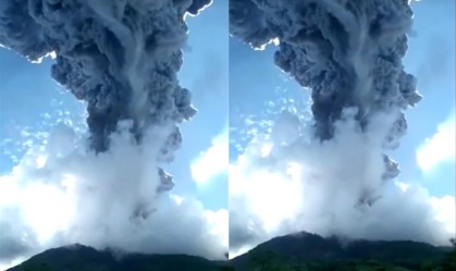 Vulcão entra em erupção na Indonésia e obriga mais de 2,7 mil a buscar abrigo