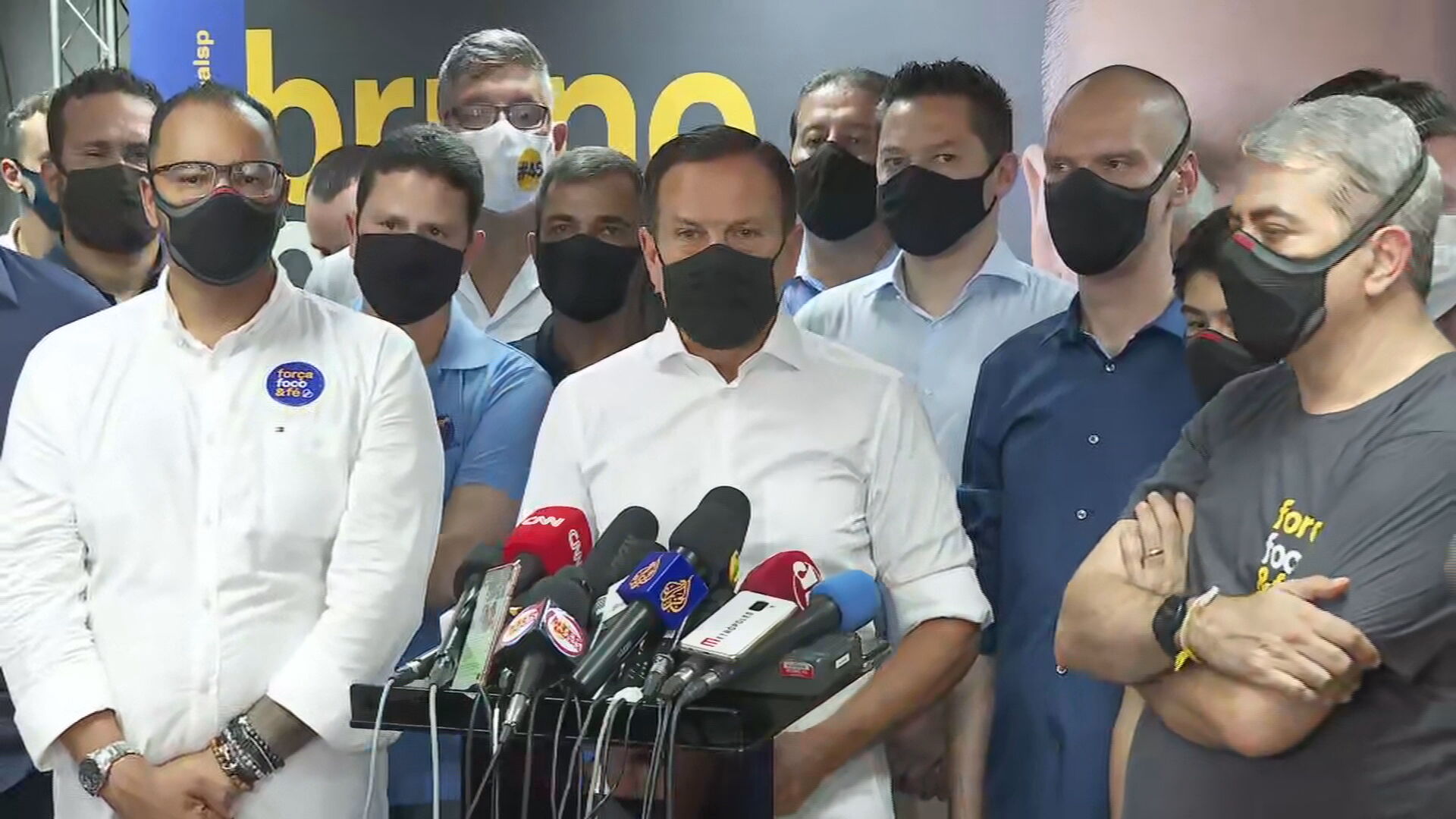 Governador de São Paulo, João Doria (PSDB), em discurso de comemoração pela vitó