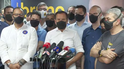 Governador de São Paulo, João Doria (PSDB), em discurso de comemoração pela vitó