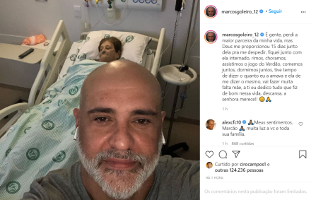 Ex-goleiro Marcos postou homenagem para a mãe, Antônia, que morreu aos 83 anos