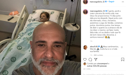 Ex-goleiro Marcos homenageia mãe após morte: 'Perdi a maior parceira da vida'