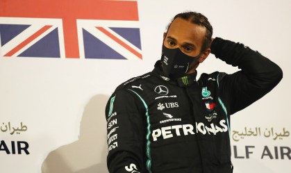 Lewis Hamilton durante Grande Prêmio do Bahrein de Fórmula 1