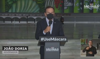João Doria, governador de São Paulo, durante coletiva sobre a Coronavac