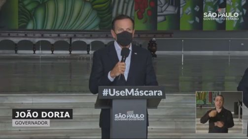 João Doria, governador de São Paulo, durante coletiva sobre a Coronavac
