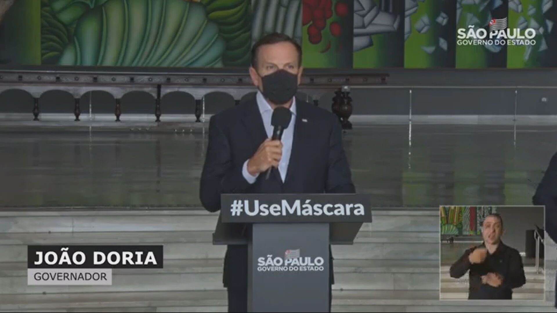 João Doria, governador de São Paulo, durante coletiva sobre a Coronavac