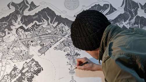 O artista Gareth Fullher
