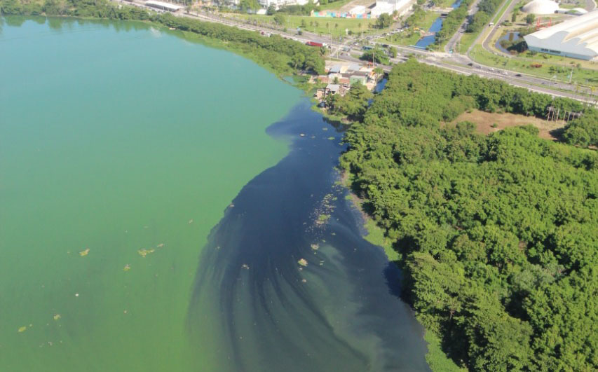 Mancha em lagoa no Rio de Janeiro