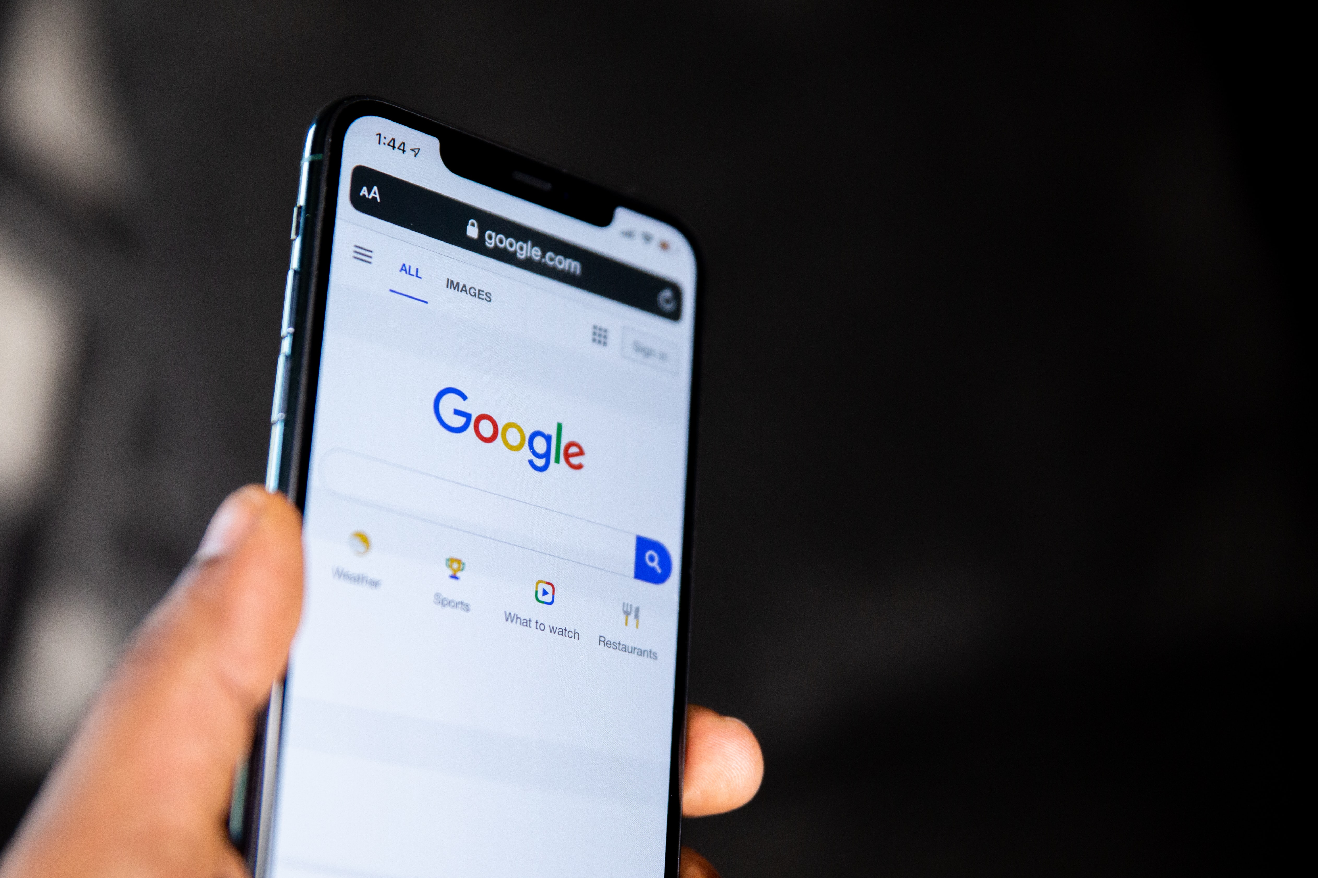 Página de busca no Google