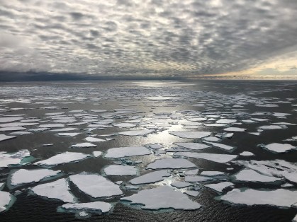 Blocos de gelo no Estreito de Fram, entre a Groenlândia e Svalbard.