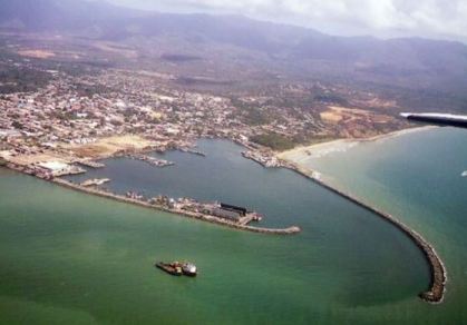 Vista aérea da cidade Güiria, no estado de Sucre, na Venezuela