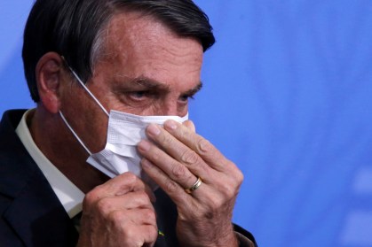 O presidente Jair Bolsonaro em cerimônia no Palácio do Planalto