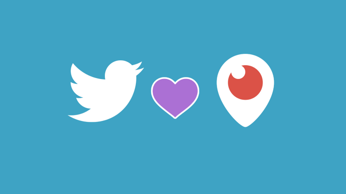 Logo do Periscope ao lado do logo do Twitter
