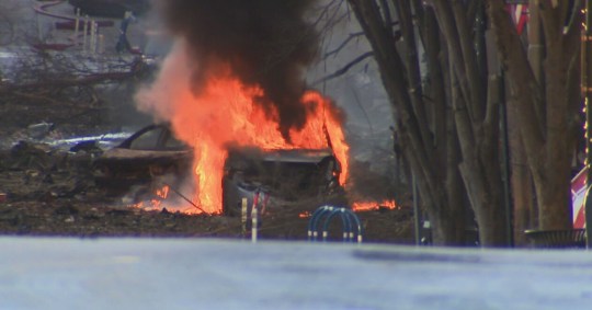 Rua em Nashville após explosão de carro (26 dez. 2020)