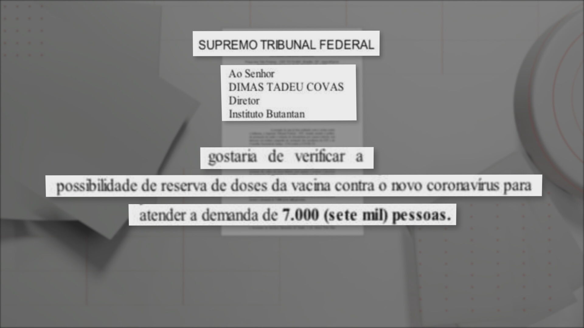 Pedido de reserva de vacinas pelo STF para o Instituto Butantan (29.dec.2020)