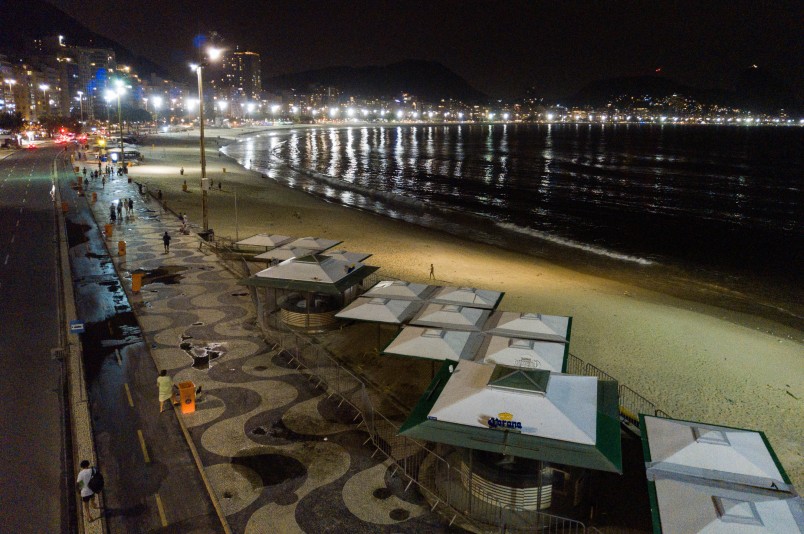 Orla de Copacabana ficou vazia no Ano-Novo