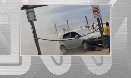 Motorista invade Praia do Guaraú, em Peruíbe